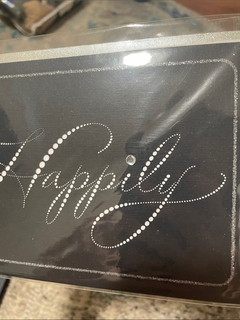 🖤5/$25 new hallmark greeting card silver envelope crystal glitter